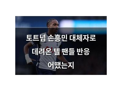 토트넘 손흥민 대체자로 데려온 텔 팬들 반응 어땠는지 썸네일