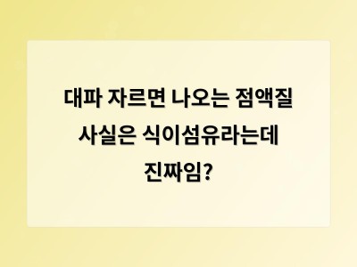 학습 자료 대파의 끈적한 점액질은 식이섬유로 건강에 좋은 이유 썸네일