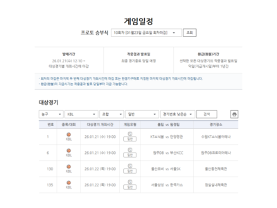 스포츠토토 주중 KBL 경기 프로토 승부식 10회차 발매 시작 강좌 썸네일