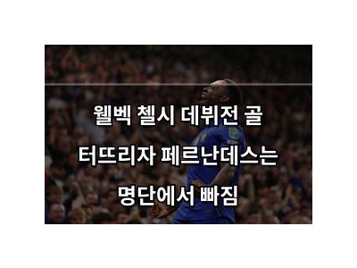 실습 웰벡 첼시 데뷔전 골 터뜨리자 페르난데스는 명단에서 빠짐 썸네일